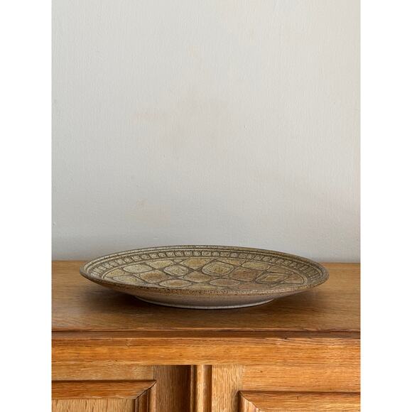 Large Mid Century Geometric Platter Signed 1981 - Picture 4 of 5